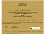 PROSES PENGADONAN BAHAN BAKU (KNEADING) DAN PENGARUHNYA TERHADAP KUALITAS GREEN BLOCK”