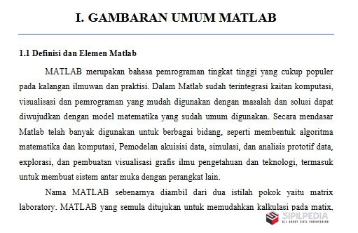 GAMBARAN UMUM MATLAB