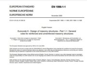Eurocode 6: Design of masonry structures – Part 1-1: General rules for reinforced and unreinforced masonry structures