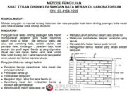 METODE PENGUJIAN KUAT TEKAN DINDING PASANGAN BATA MERAH DL LABORATORIUM SNI 03-4164-1996