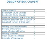 DESIGN OF BOX CULVERT