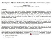Development of Secant Pile Retaining Wall Construction in Urban New Zealand