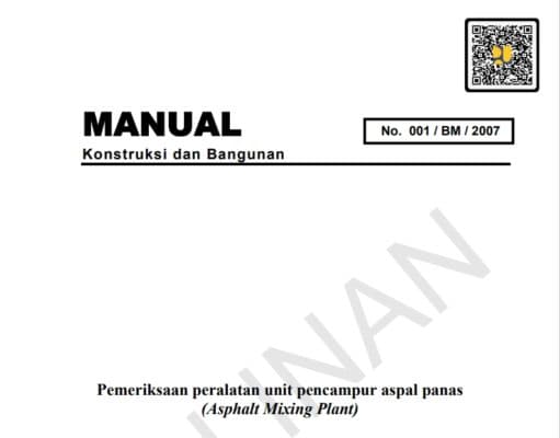 Manual Pemeriksaan Peralatan Unit Pencampur Aspal Panas