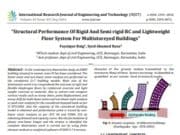 “Structural Performance Of Rigid And Semi rigid RC and Lightweight Floor System For Multistoreyed Buildings