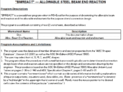BMREACT – ALLOWABLE STEEL BEAM END REACTION