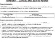 BMREACT13 – ALLOWABLE STEEL BEAM END REACTION