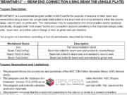 BEAMTAB 13 – BEAM END CONNECTION USING BEAM TAB (SINGLE PLATE)