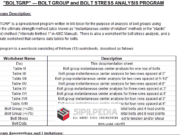 BOLTGRP – BOLT GROUP and BOLT STRESS ANALYSIS PROGRAM