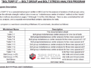 BOLTGRP 13 – BOLT GROUP and BOLT STRESS ANALYSIS PROGRAM
