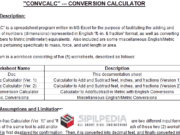 CONVCALC – CONVERSION CALCULATOR