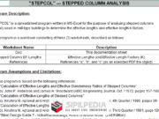 STEPCOL – STEPPED COLUMN ANALYSIS