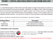 FRAME – PORTAL AND GABLE RIGID PLANE FRAME ANALYSIS