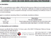 ASCE705S – ASCE 7-05 CODE SNOW LOAD ANALYSIS PROGRAM