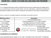 ASCE710I – ASCE 7-10 CODE ICE LOAD ANALYSIS PROGRAM