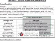 IBC2006E – IBC 2006 SEISMIC ANALYSIS PROGRAM