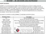 IBC2009E – IBC 2009 SEISMIC ANALYSIS PROGRAM