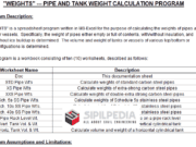 WEIGHTS – PIPE AND TANK WEIGHT CALCULATION PROGRAM