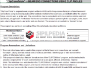 ClipConnTable -BEAM END CONNECTIONS USING CLIP ANGLES