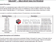 WELDGRP – WELD GROUP ANALYSIS PROGRAM