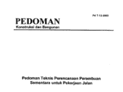 Pedoman Teknis Perencanaan Perambuan Sementara untuk Pekerjaan Jalan