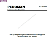 Pedoman Rekayasa Penanganan Keruntuhan Lereng pada Tanah Residual dan Batuan