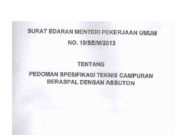 Pedoman Spesifikasi Teknis Campuran Beraspal dengan Asbuton