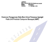 Pedoman Penggunan Batu Bara Untuk Pemanas Agregat Pada Unit Produksi Campuran Beraspal (AMP)