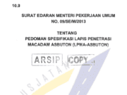 Pedoman Spesifikasi Lapis Penetrasi Macadam Asbuton (LPMA – Asbuton)