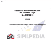 Pedoman Spesifikasi Rumput Vertiver untuk Lereng Jalan