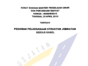 Pedoman Pelaksanaan Struktur Jembatan Beruji Kabel