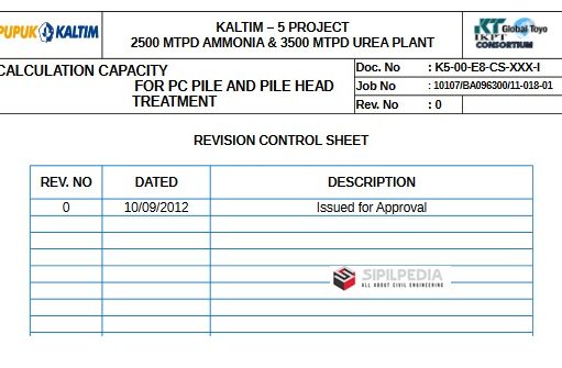 CALCULATION CAPACITY FOR PC PILE AND PILE HEAD TREATMENT