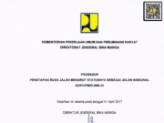 SOP/UPM/DJBM-33 tentang Prosedur Penetapan Ruas Jalan Menurut Statusnya Sebagai Jalan Nasional