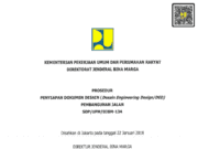 SOP/UPM/DJBM-134 tentang Prosedur Penyiapan Dokumen Desain (Desain Engineering Design Atau DED) Pembangunan Jalan