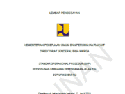SOP/UPM/DJBM-162 Standar Operasional Prosedur Penyusunan Kebijakan Perencanaan Jalan Tol