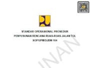 SOP/UPM/DJBM-164 Standar Operasional Prosedur Penyusunan Rencana Ruas – Ruas Jalan Tol
