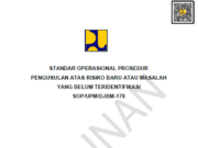 SOP/UPM/DJBM-178 Standar Operasional Prosedur Pengusulan Atas Risiko Baru Atau Masalah Yang Belum Teridentifikasi