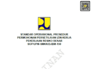 SOP/UPM-SMKK/DJBM-150 tentang Prosedur Permohonan Persetujuan Izin Kerja Pekerjaan Resiko Besar
