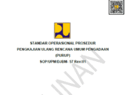 SOP/UPM/DJBM-57 Rev:01 tentang Pengkajian Ulang Rencana Umum Pengadaan (PURUP)