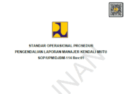 SOP/UPM/DJBM-114 Rev:01 tentang Pengendalian Laporan Manajer Kendali Mutu