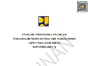 SOP/UPM/DJBM-172 Standar Operasional Prosedur Pengusulan Risiko Kepada Unit Pemilik Risiko (UPR) Yang Lebih Tinggi