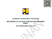 SOP/UPM/DJBM-159 Rev:01 Standar Operasional Prosedur Mekanisme Pelaporan Penerapan Manajemen Risiko