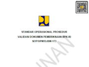 SOP/UPM/DJBM-173 Standar Operasional Prosedur Validasi Dokumen Pemeriksaan BPK-RI