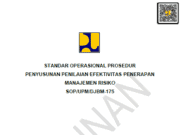 SOP/UPM/DJBM-175 Standar Operasional Proseur Penyusunan Penilaian Efektivitas Penerapan Manajemen Risiko