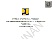 SOP/UPM/DJBM-176 Standar Operasional Prosedur Pendampingan Pelaksanaan Audit Pengawasan Fungsional