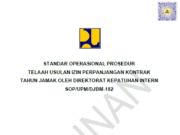 SOP/UPM/DJBM-182 tentang Standar Operasional Prosedur Telaah Usulan Izin Perpanjangan Kontrak Tahun Jamak Oleh Direktorat Kepatuhan Intern