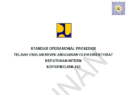 SOP/UPM/DJBM-183 tentang Standar Operasional Prosedur Telaah Usulan Revisi Anggaran Oleh Direktorat Kepatuhan Intern