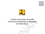 SOP/UPM/DJBM-190 tentang Standar Operasional Prosedur Pengusulan Penanganan Jalan Daerah