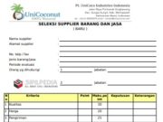 FORM SELEKSI SUPPLIER BARANG DAN JASA