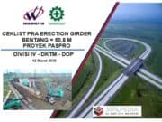 CEKLIST PRA ERECTION GIRDER BENTANG = 50,8 M