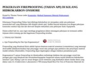 PEKERJAAN FIREPROOFING (TAHAN API) DI KILANG HIDROKARBON ONSHORE